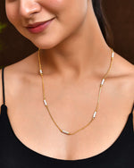 Thumbnail for Jewels Nest Dual-Tone Cylinder Beads Gold Chain