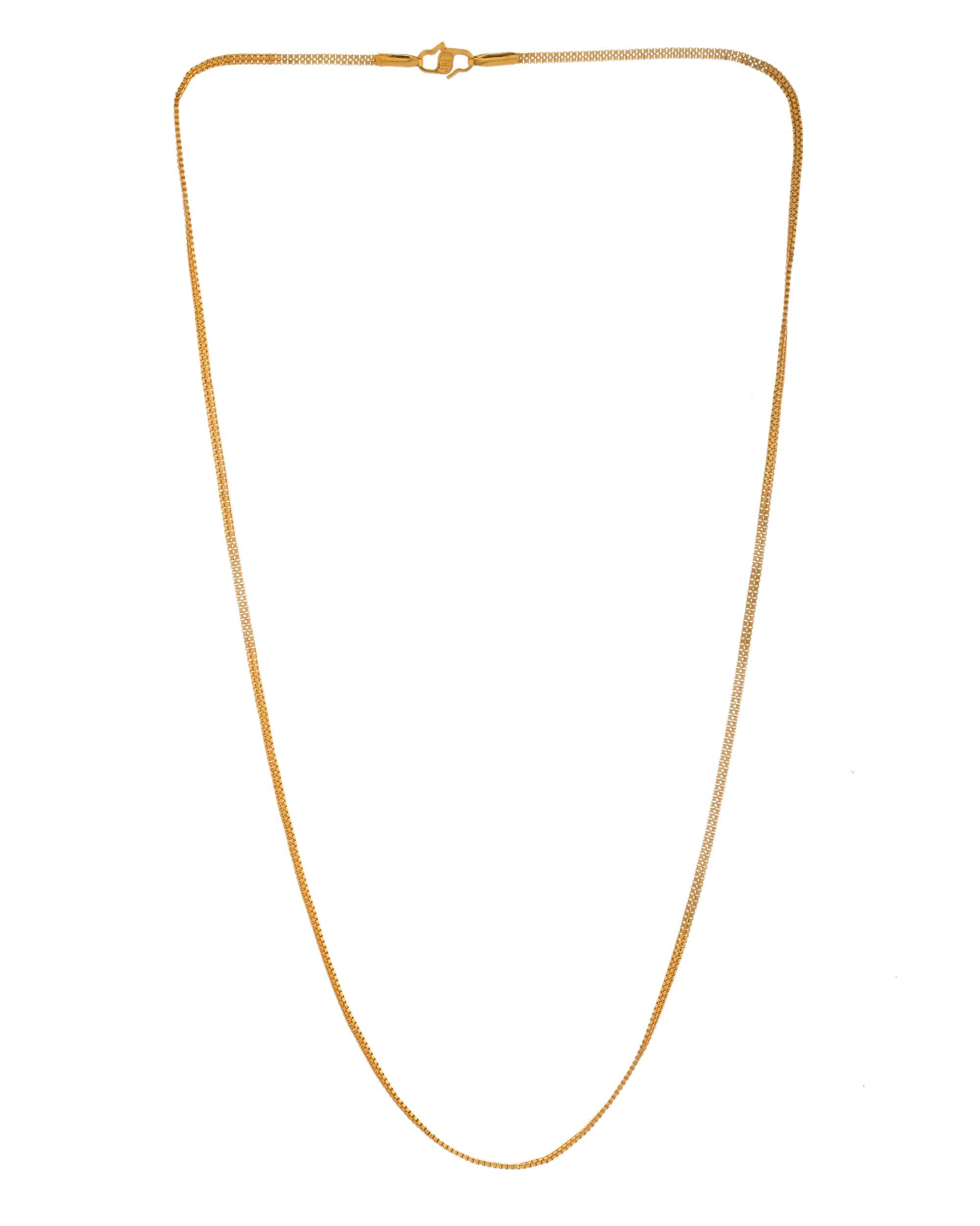 Jewels Nest Minimalist High-Gloss Gold Chain