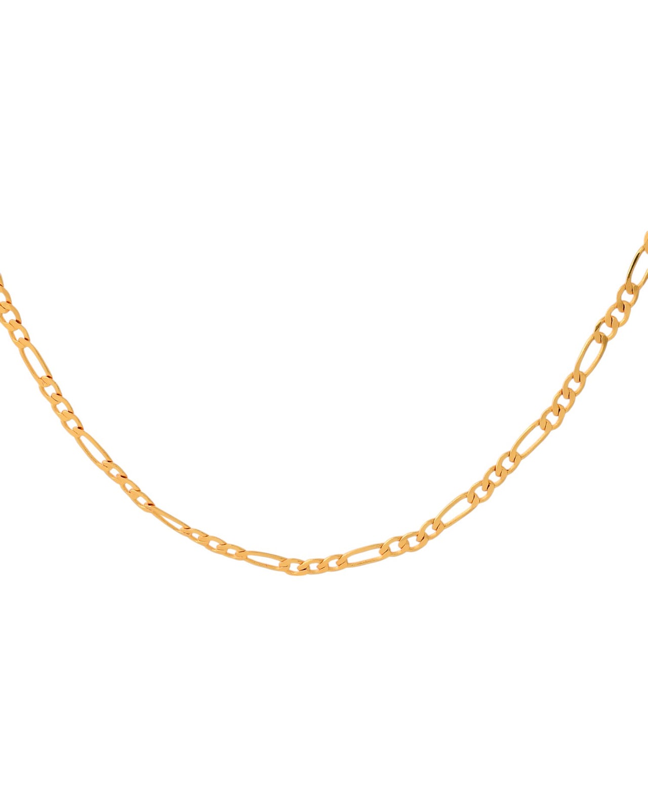Jewels Nest Men’s Gold-Plated Stainless Steel Figaro Chain