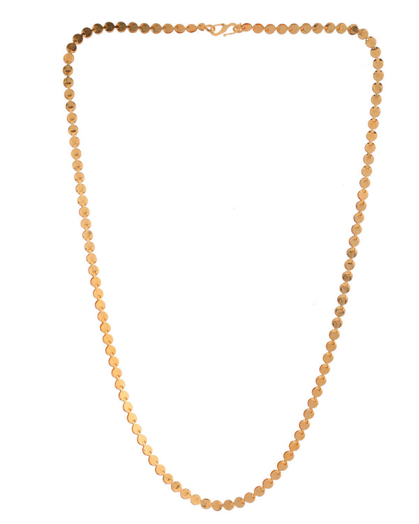 Jewels Nest Flat Coin-Link Chain in Gold Finish – Unisex Minimalist Jewelry