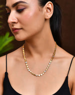 Thumbnail for Jewels Nest Gold-Toned Love Motif Chain with Diamond-Like Detailing