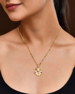 Thumbnail for Jewels Nest Traditional Gold-Tone Pendant Chain with Ruby Accents