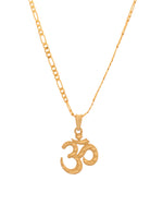 Thumbnail for Jewels Nest Gold-Toned Om Pendant Chain for Men & Women | Devotional Lord Shiva Jewelry