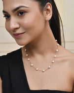 Thumbnail for Jewels Nest Elegant Gold-Polished Pearl Chain Necklace – Timeless & Classic - Distacart