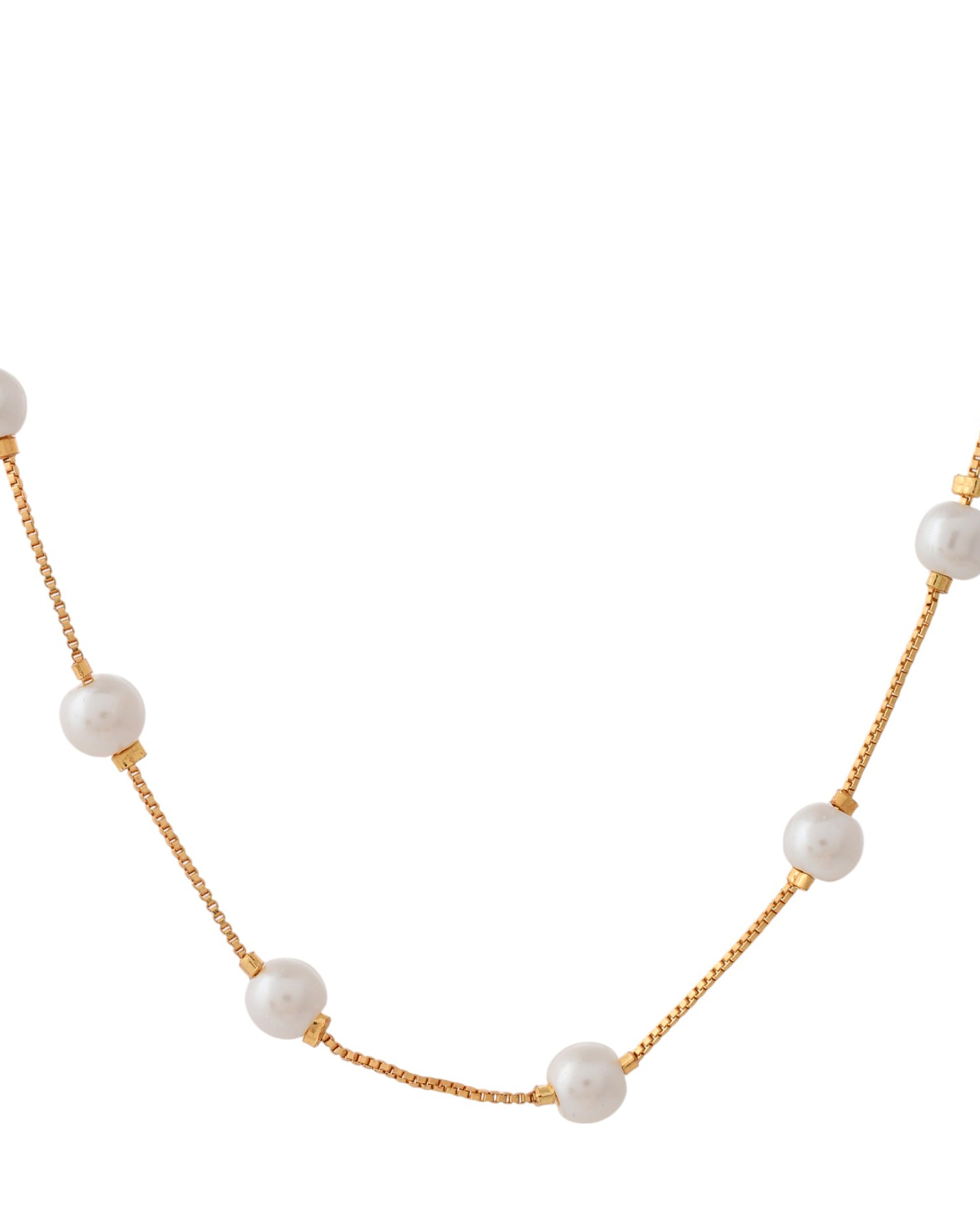 Jewels Nest Elegant Gold-Polished Pearl Chain Necklace – Timeless & Classic - Distacart