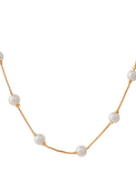 Thumbnail for Jewels Nest Elegant Gold-Polished Pearl Chain Necklace – Timeless & Classic - Distacart