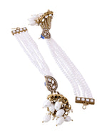 Thumbnail for Jewels Nest Grand Traditional Gold and Pearl Jhumka Earrings with Kundan and Layered Pearl Strings - Distacart