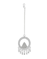 Thumbnail for Jewels Nest Silver-Plated Crystal Embellished Jhumka Earrings with Circular Hoops - Distacart