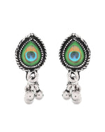 Thumbnail for Jewels Nest Oxidised Silver Peacock Feather Necklace with Matching Earrings Set