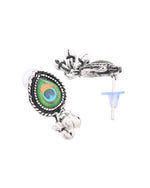 Thumbnail for Jewels Nest Oxidised Silver Peacock Feather Necklace with Matching Earrings Set