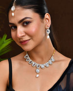 Thumbnail for Jewels Nest Elegant White Stone & Pearl Choker Necklace Set with Earrings – Bridal & Festive Wear