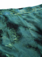 Thumbnail for Jainish Women's Olive Green Tie Dye Printed Rayon Kaftan Tunic With Trousers - Distacart