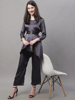 Thumbnail for Jainish Women's stylish Co-ords with belt - JCharcoal - Distacart