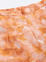 Thumbnail for Jainish Women's Orange Printed Crop Top With Palazzos - Distacart