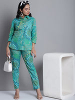Thumbnail for Jainish Women's WoGreen Printed Shirt and Trouser Co-ords Set - Distacart