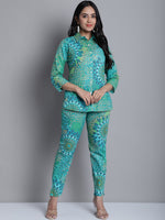 Thumbnail for Jainish Women's WoGreen Printed Shirt and Trouser Co-ords Set - Distacart