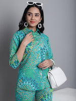 Thumbnail for Jainish Women's WoGreen Printed Shirt and Trouser Co-ords Set - Distacart