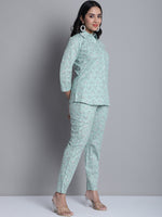 Thumbnail for Jainish Women's WoLime Green Printed Shirt and Trouser Co-ords Set - Distacart