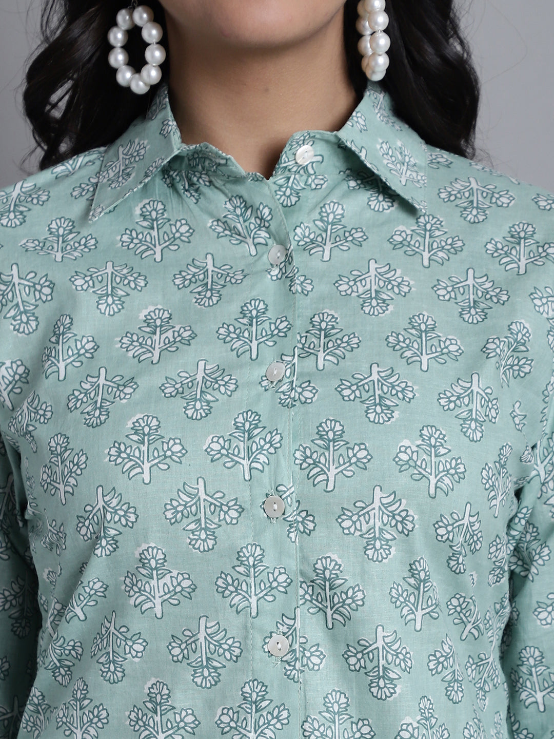 Jainish Women's WoLime Green Printed Shirt and Trouser Co-ords Set - Distacart