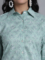 Thumbnail for Jainish Women's WoLime Green Printed Shirt and Trouser Co-ords Set - Distacart