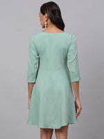 Thumbnail for Jainish Women's Green A-Line Dress - Distacart