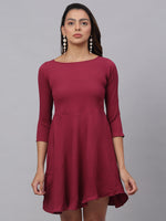 Thumbnail for Jainish Women's Maroon A-Line Dress - Distacart