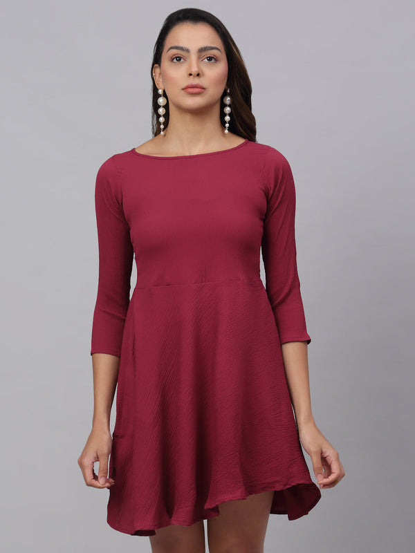 Jainish Women's Maroon A-Line Dress - Distacart