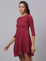 Thumbnail for Jainish Women's Maroon A-Line Dress - Distacart