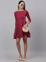Thumbnail for Jainish Women's Maroon A-Line Dress - Distacart