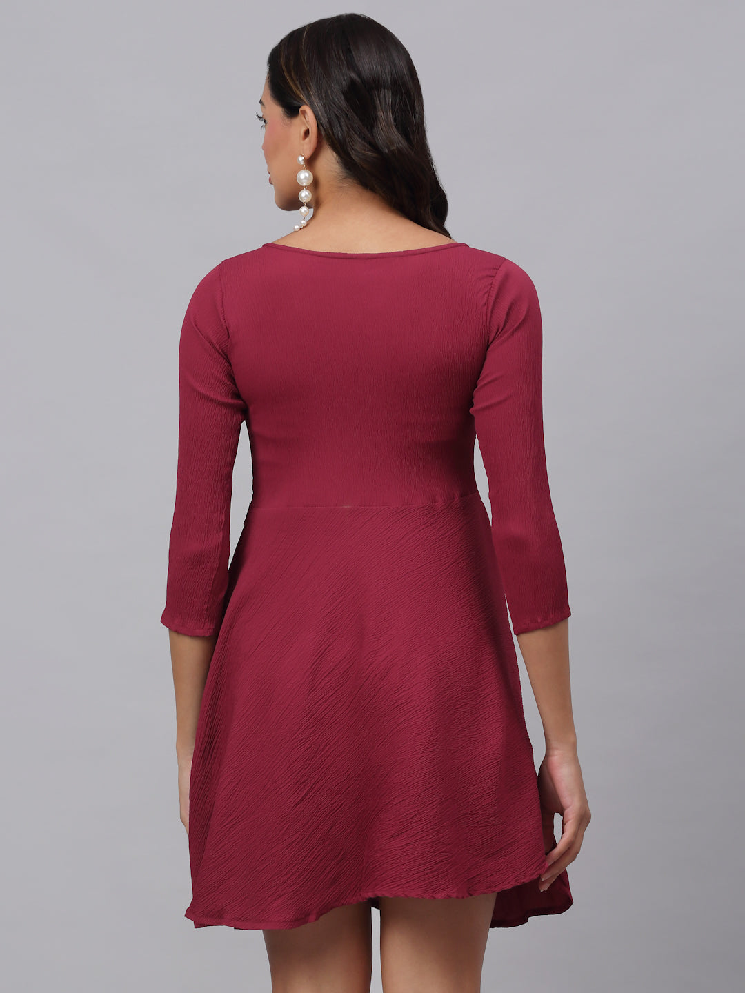 Jainish Women's Maroon A-Line Dress - Distacart