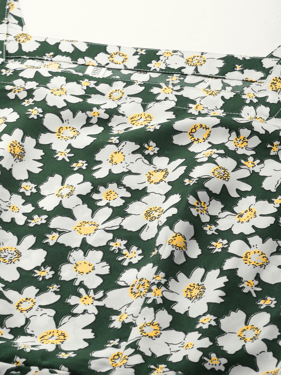 Jainish Women's Floral Print Puff Sleeves Crepe Midi Dress - Distacart