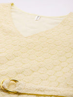 Thumbnail for Jainish Women's Off-White A-Line Cotton Dress - Distacart