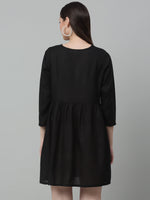 Thumbnail for Jainish Women's WoEmbroidered A-line Dress - Black - Distacart