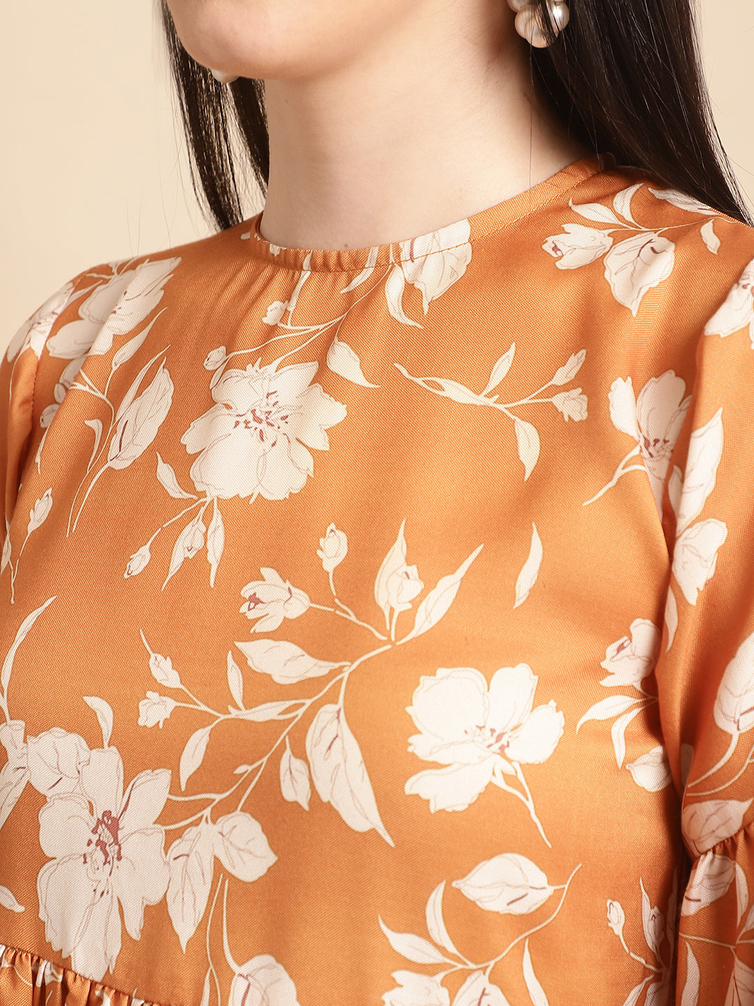 Jainish Women's Mustard Printed A-Line Dress - Distacart