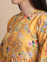 Thumbnail for Jainish Women's Yellow Printed A-Line Dress - Distacart