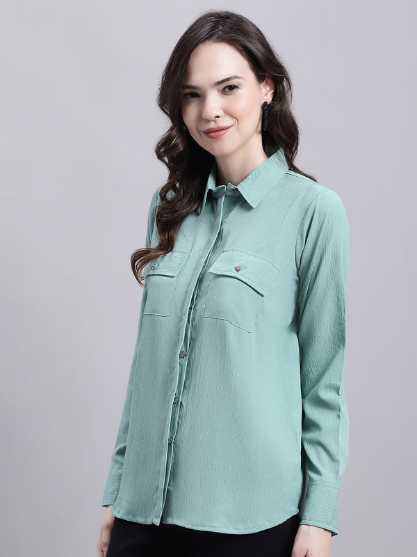 Jainish Women's Green Solid Shirt - Distacart
