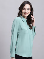 Thumbnail for Jainish Women's Green Solid Shirt - Distacart