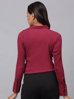 Thumbnail for Jainish Women's Maroon Solid Shirt - Maroon - Distacart