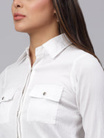 Thumbnail for Jainish Women's White Solid Shirt - White - Distacart