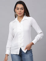 Thumbnail for Jainish Women's White Solid Shirt - White - Distacart