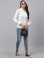 Thumbnail for Jainish Women's White Solid Shirt - White - Distacart
