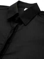 Thumbnail for Jainish Women's Black Solid Shirt Style Top - Distacart