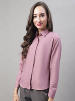 Thumbnail for Jainish Women's Magenta Pink Solid Shirt Style Top - Distacart