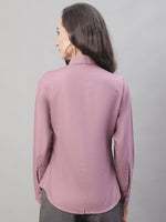 Thumbnail for Jainish Women's Magenta Pink Solid Shirt Style Top - Distacart