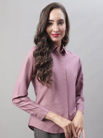 Thumbnail for Jainish Women's Magenta Pink Solid Shirt Style Top - Distacart