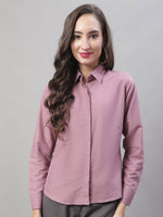 Thumbnail for Jainish Women's Magenta Pink Solid Shirt Style Top - Distacart