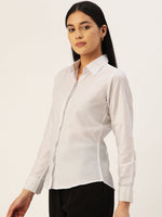 Thumbnail for Jainish Women's White Solid Shirt Style Top - Distacart