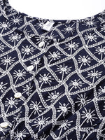 Thumbnail for Jainish Women's Chikankari Sequen Work Empire Top - Navy Blue - Distacart