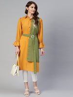 Thumbnail for Jainish Women's Embroiderd Shirt Style Top - Yellow - Distacart