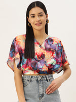 Thumbnail for Jainish Women's Tendy Printed Wrapped Top - Pink - Distacart